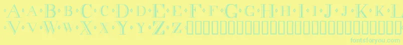 Decadence-Schriftart – Grüne Schriften auf gelbem Hintergrund