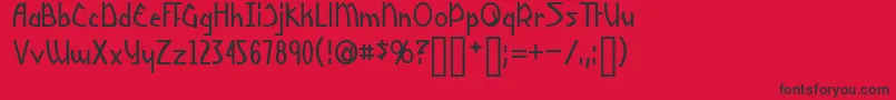 Yoshi Font – Black Fonts on Red Background