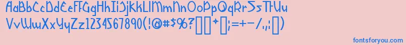 Yoshi-fontti – siniset fontit vaaleanpunaisella taustalla