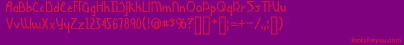 Yoshi Font – Red Fonts on Purple Background