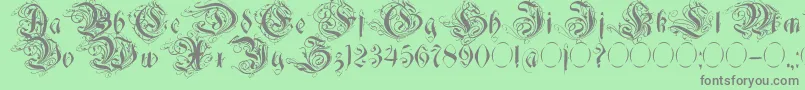 Decadentia Font – Gray Fonts on Green Background