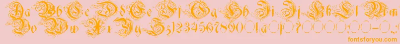 Więcej informacji o czcionce Decadentia Czcionka Decadentia – pomarańczowe czcionki na różowym tle
