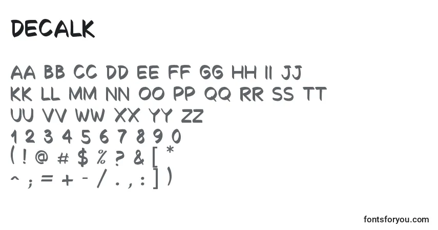 Fuente Decalk - alfabeto, números, caracteres especiales