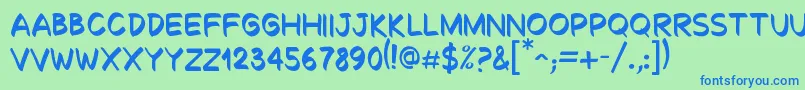 Decalk Font – Blue Fonts on Green Background