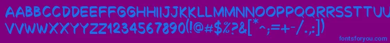 Decalk Font – Blue Fonts on Purple Background