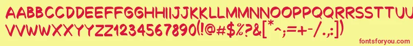 Decalk Font – Red Fonts on Yellow Background