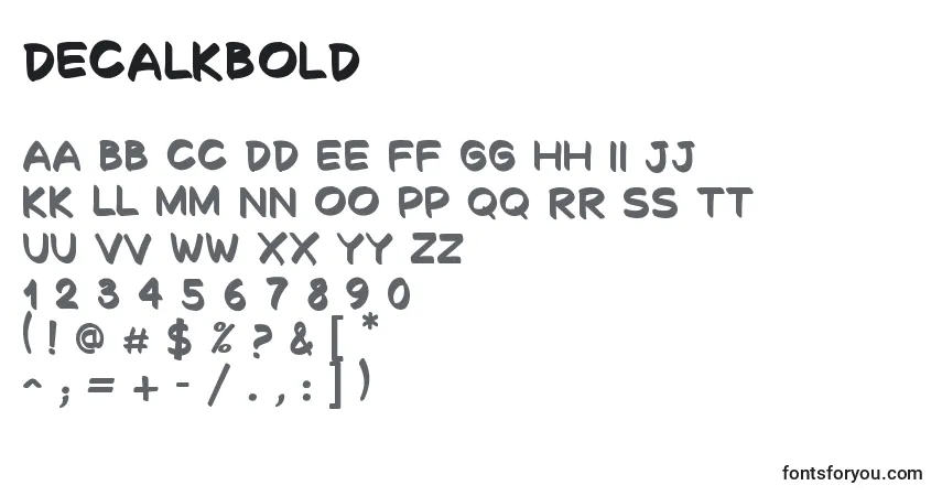 Шрифт DecalkBold – алфавит, цифры, специальные символы