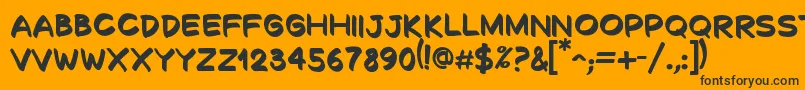 DecalkBold-Schriftart – Schwarze Schriften auf orangefarbenem Hintergrund