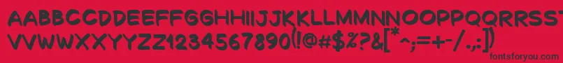 Шрифт DecalkBold – чёрные шрифты на красном фоне