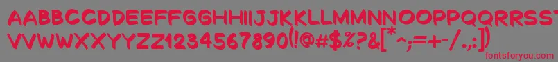 DecalkBold Font – Red Fonts on Gray Background