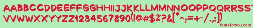 DecalkBold Font – Red Fonts on Green Background