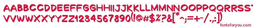 フォントDecalkBold – 赤い文字