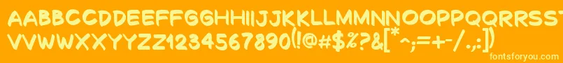 Police DecalkBold – polices jaunes sur fond orange