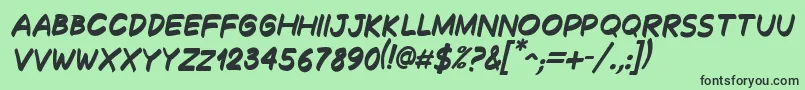 DecalkBoldItalic Font – Black Fonts on Green Background