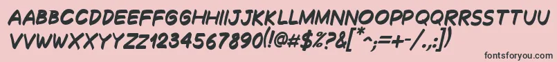 DecalkBoldItalic Font – Black Fonts on Pink Background