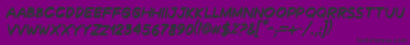 DecalkBoldItalic-fontti – mustat fontit violetilla taustalla