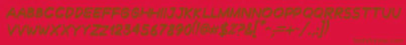 DecalkBoldItalic Font – Brown Fonts on Red Background