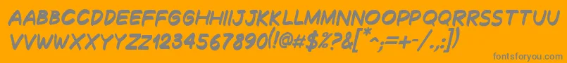 DecalkBoldItalic Font – Gray Fonts on Orange Background