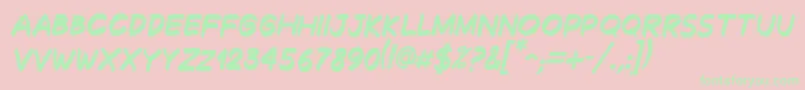 DecalkBoldItalic Font – Green Fonts on Pink Background