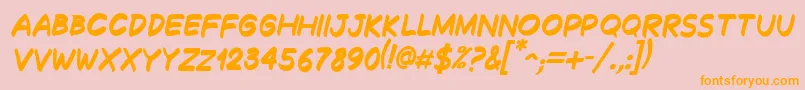 DecalkBoldItalic Font – Orange Fonts on Pink Background