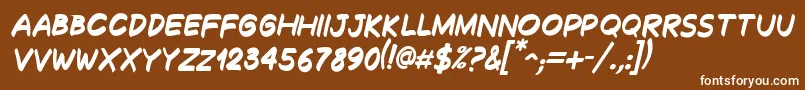 DecalkBoldItalic Font – White Fonts on Brown Background