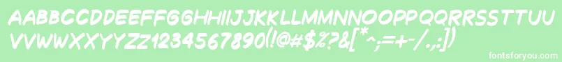 DecalkBoldItalic Font – White Fonts on Green Background