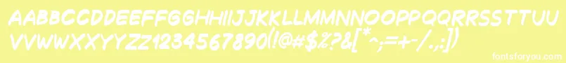 DecalkBoldItalic Font – White Fonts on Yellow Background