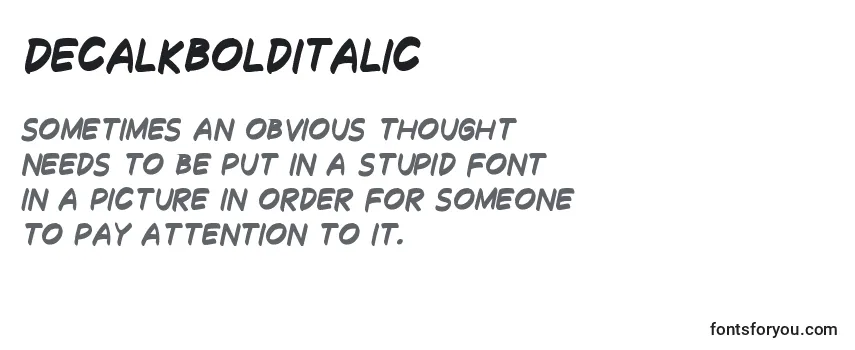 Schriftart DecalkBoldItalic