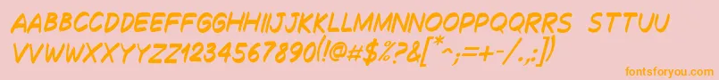 DecalkItalic Font – Orange Fonts on Pink Background