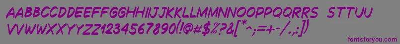 Шрифт DecalkItalic – фиолетовые шрифты на сером фоне