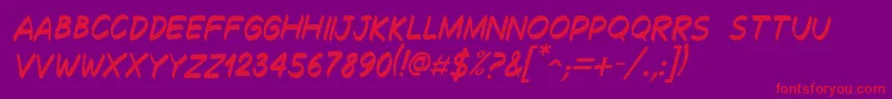 DecalkItalic Font – Red Fonts on Purple Background