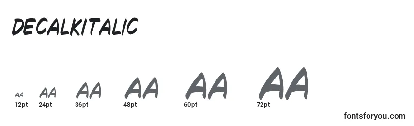Размеры шрифта DecalkItalic