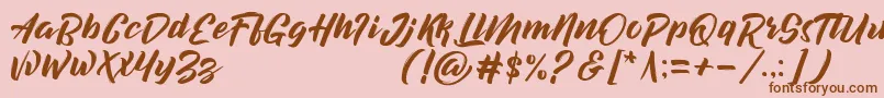 decalled script demo version Font – Brown Fonts on Pink Background