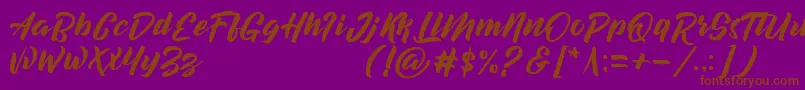 decalled script demo version Font – Brown Fonts on Purple Background