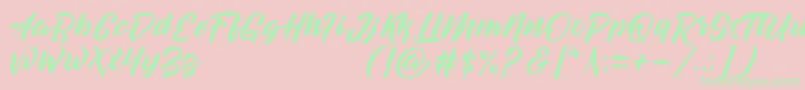 decalled script demo version Font – Green Fonts on Pink Background