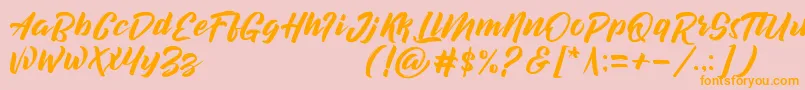 decalled script demo version Font – Orange Fonts on Pink Background