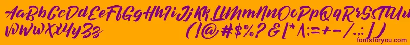 decalled script demo version Font – Purple Fonts on Orange Background