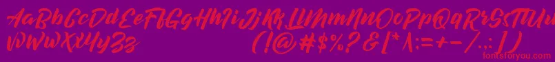 decalled script demo version Font – Red Fonts on Purple Background