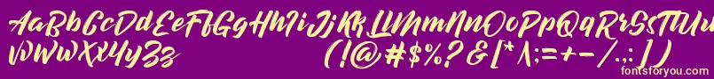 decalled script demo version Font – Yellow Fonts on Purple Background
