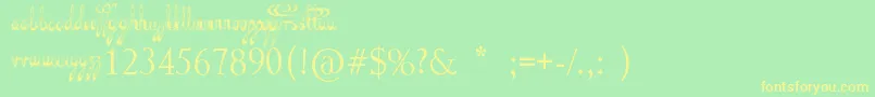 Decayed in Sixty Seconds Font – Yellow Fonts on Green Background