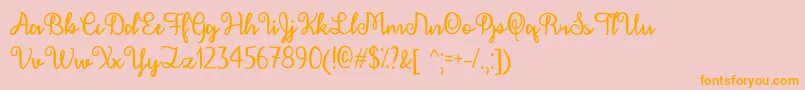 December Calligraphy   Font – Orange Fonts on Pink Background