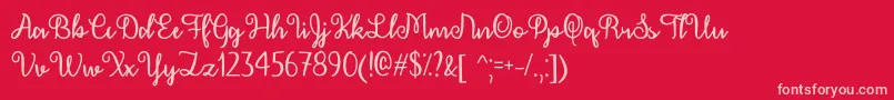 December Calligraphy   Font – Pink Fonts on Red Background