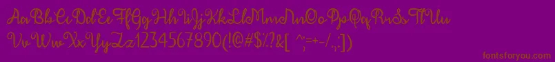 December Calligraphy  -fontti – ruskeat fontit violetilla taustalla