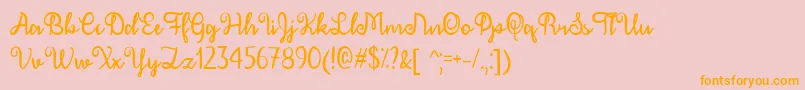 December Calligraphy   Font – Orange Fonts on Pink Background