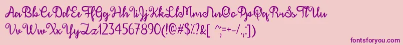 December Calligraphy   Font – Purple Fonts on Pink Background