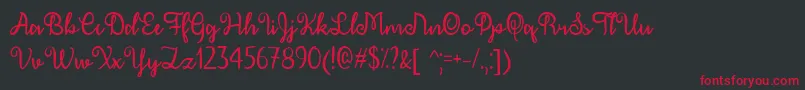 December Calligraphy   Font – Red Fonts on Black Background