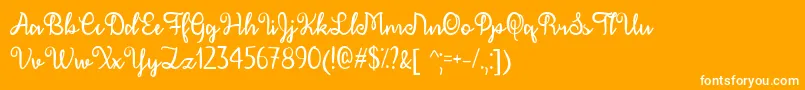 December Calligraphy   Font – White Fonts on Orange Background