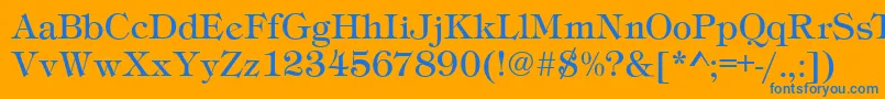 TimberRegular Font – Blue Fonts on Orange Background