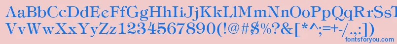 TimberRegular Font – Blue Fonts on Pink Background