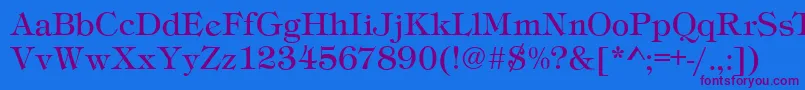 TimberRegular Font – Purple Fonts on Blue Background